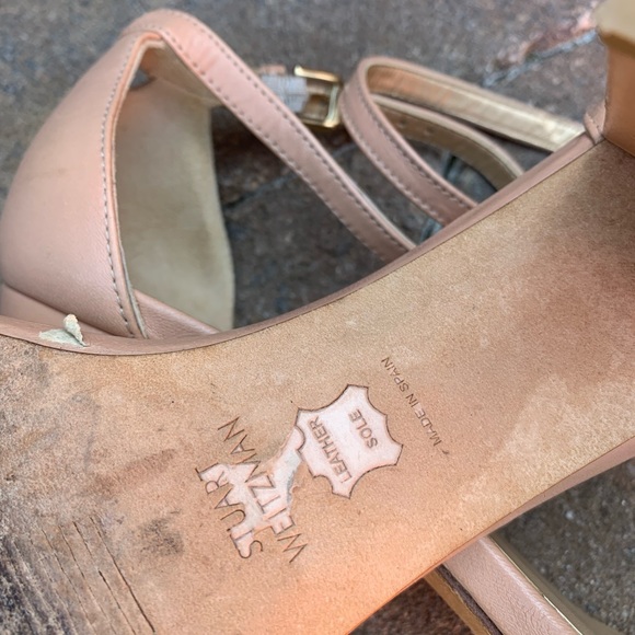 Stuart Weitzman Nearly Nude Sandal, Sz 7.5 W - Picture 8 of 12
